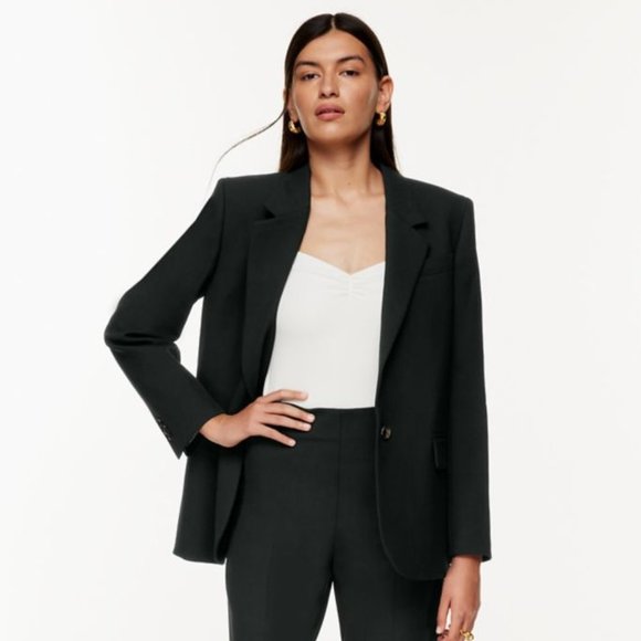 Aritzia Jackets & Blazers - Aritzia Wilfred Oversized Wool Single-Breasted Blazer Jacket in Black - Sz S